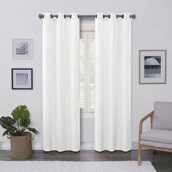 NEW Regal Home Light-Filtering Grommet Top Single Curtain Panel White 38" x 84" - Picture 1 of 6